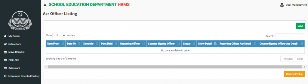 SED HR Online PERs/ ACRs