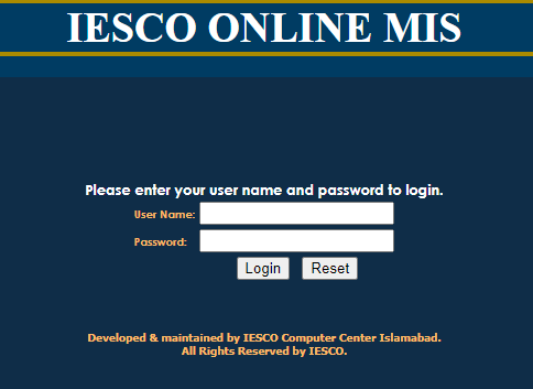 IESCO MIS|misiesco.com.pk